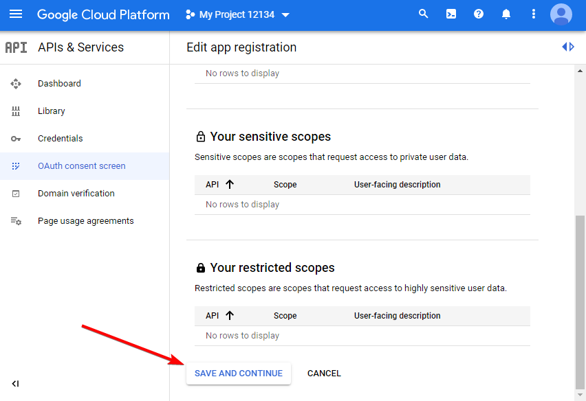 Настройка подключения Google Таблиц