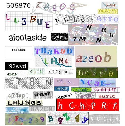 Text captcha examples
