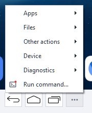 The actions menu