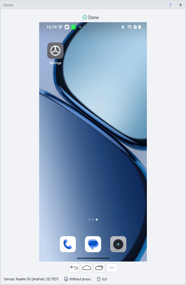 The window of a running device